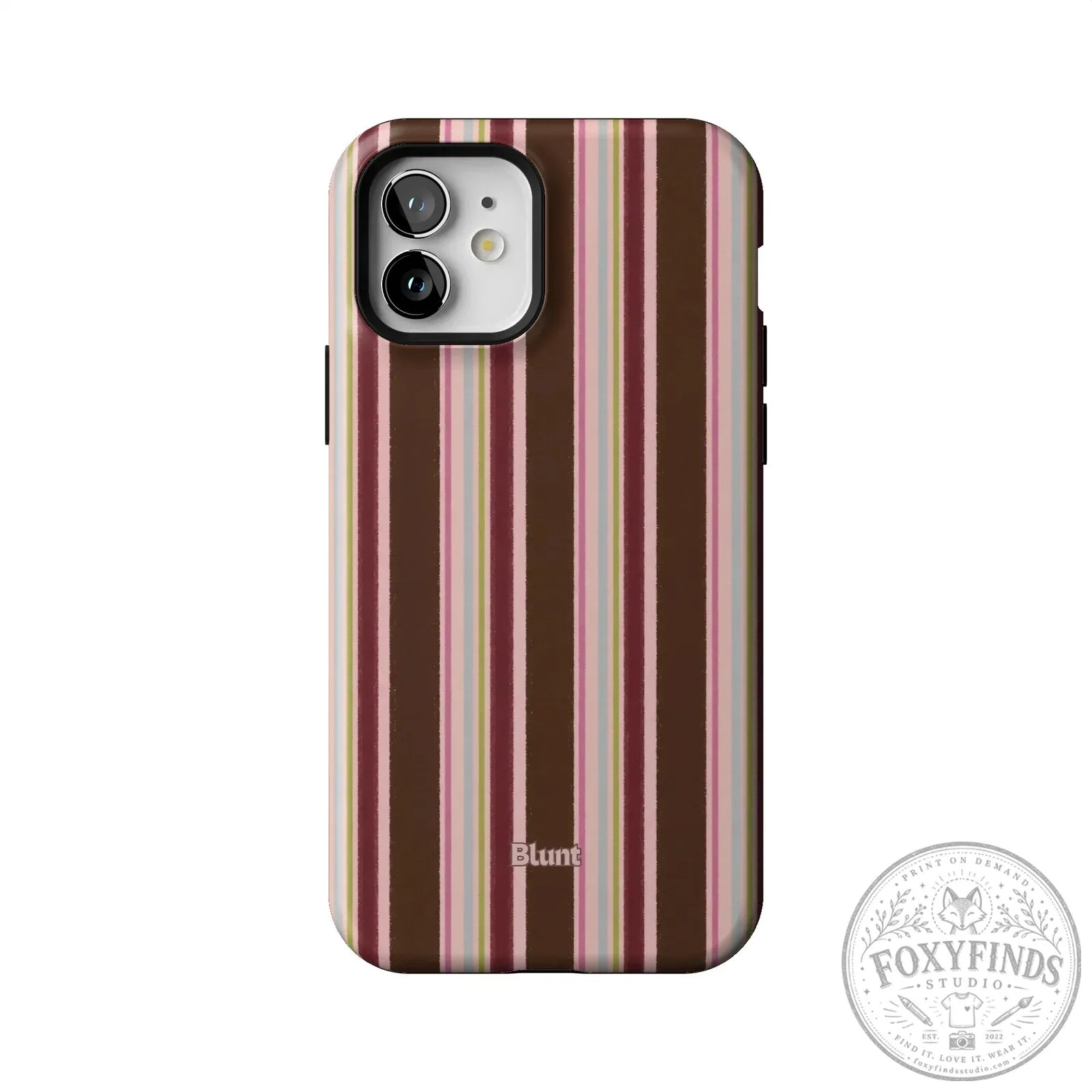 Blunt Brown and Pink Striped iPhone Case with Camera Protection 55 Blunt Brown and Pink Striped iPhone Case with Camera Protection