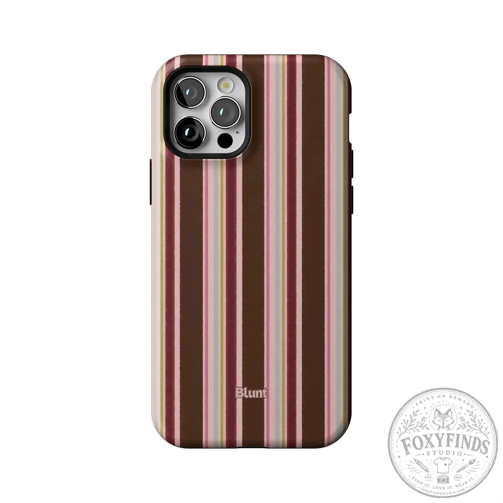 Blunt Brown and Pink Striped iPhone Case with Camera Protection 56 Blunt Brown and Pink Striped iPhone Case with Camera Protection