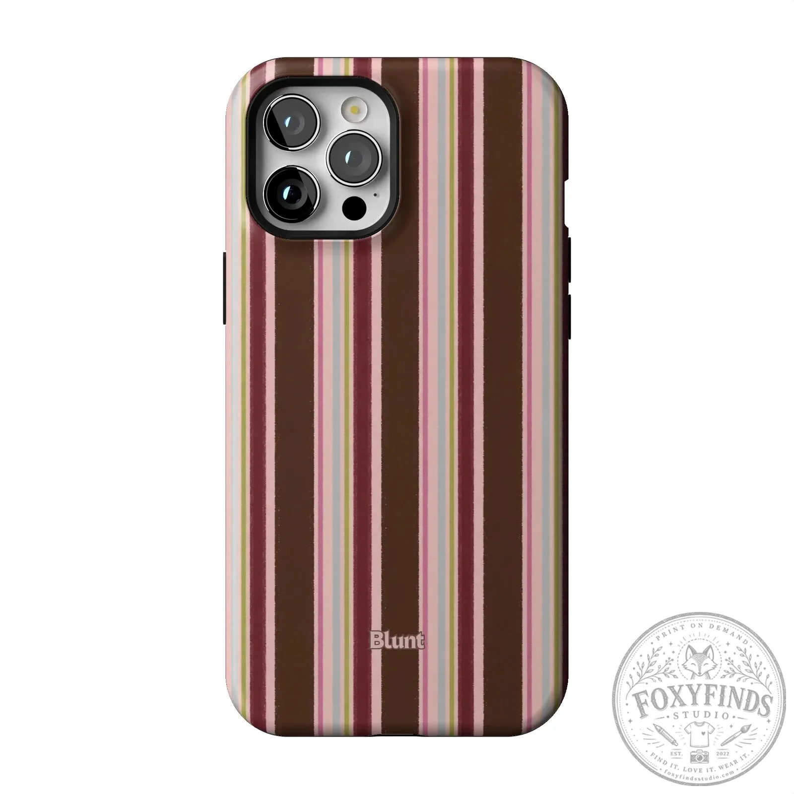 Blunt Brown and Pink Striped iPhone Case with Camera Protection 57 Blunt Brown and Pink Striped iPhone Case with Camera Protection