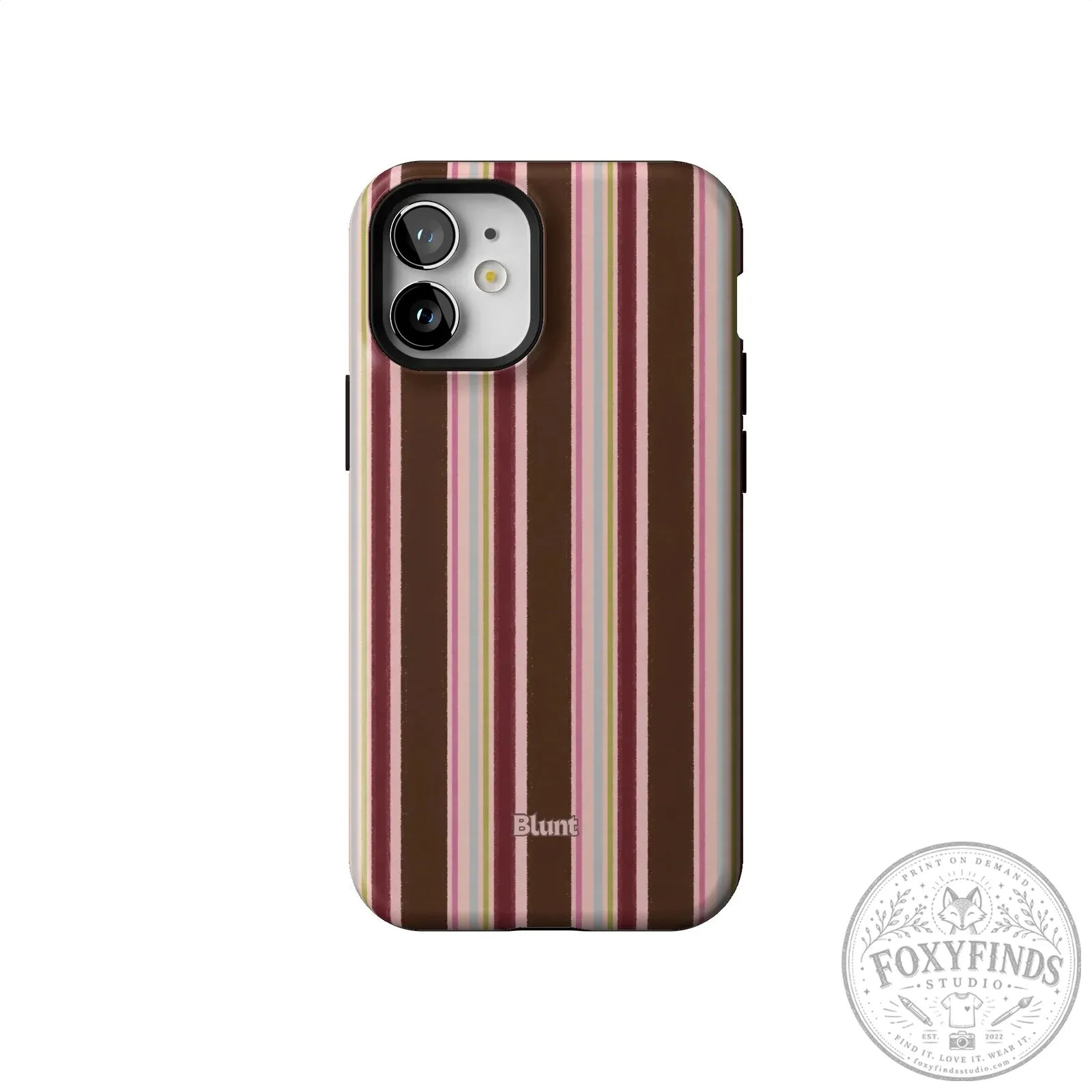 Blunt Brown and Pink Striped iPhone Case with Camera Protection 58 Blunt Brown and Pink Striped iPhone Case with Camera Protection