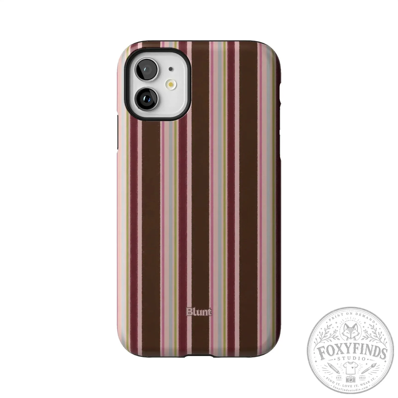 Blunt Brown and Pink Striped iPhone Case with Camera Protection 59 Blunt Brown and Pink Striped iPhone Case with Camera Protection
