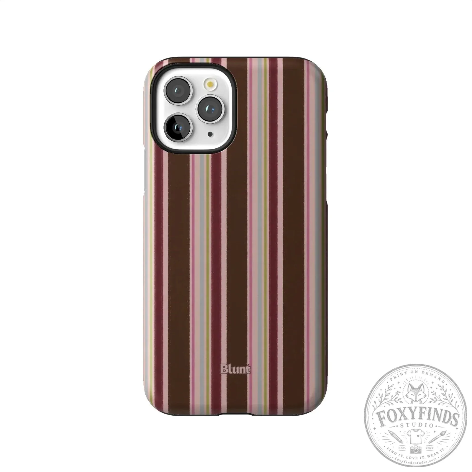 Blunt Brown and Pink Striped iPhone Case with Camera Protection 60 Blunt Brown and Pink Striped iPhone Case with Camera Protection