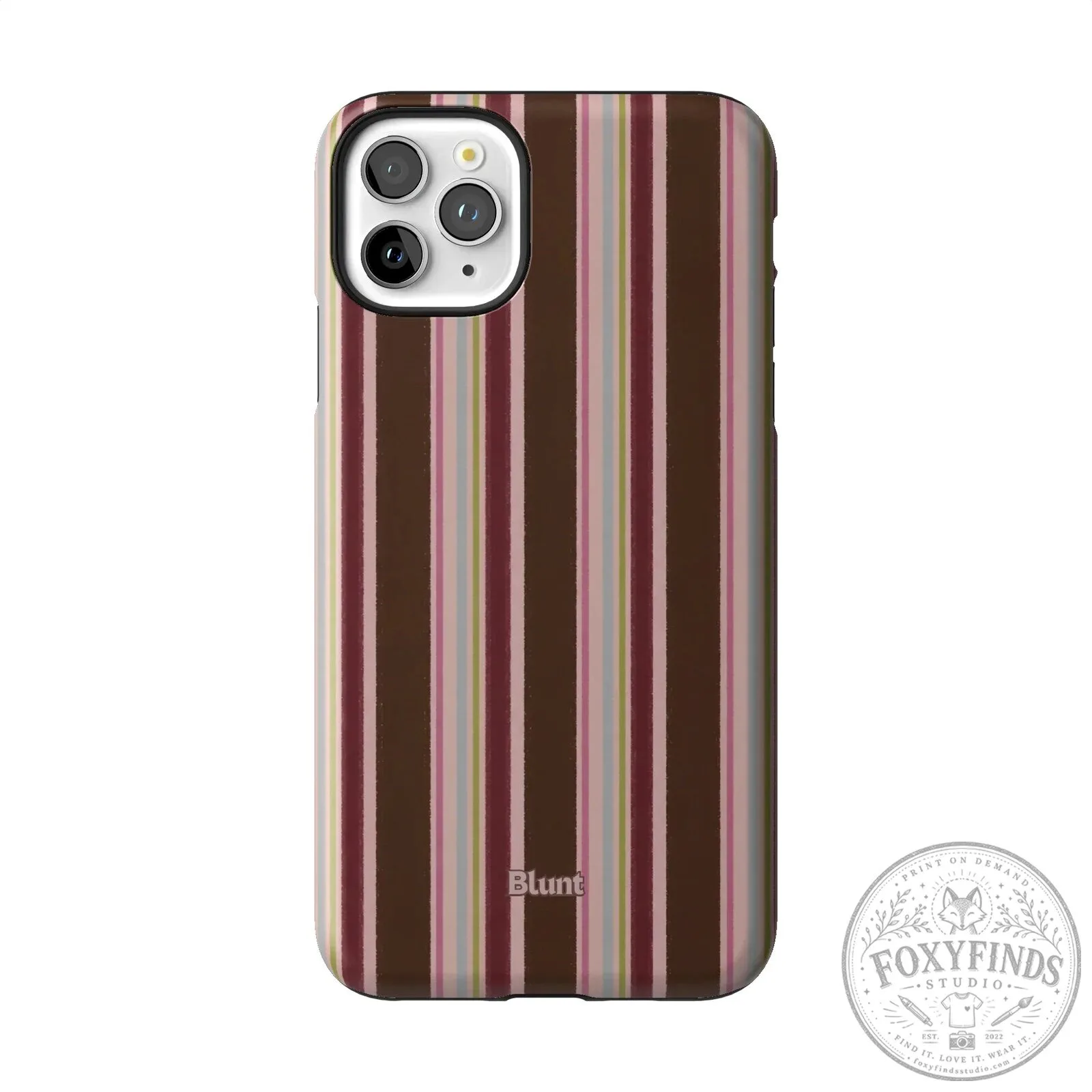 Blunt Brown and Pink Striped iPhone Case with Camera Protection 61 Blunt Brown and Pink Striped iPhone Case with Camera Protection